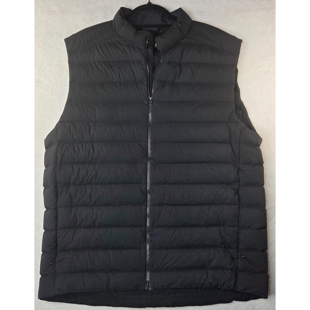Lululemon Mens Black Navigation Down Puffer Vest Quilted Full Zip Size XL